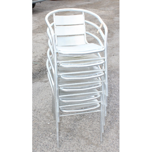 360 - A set of 6 aluminium bistro chairs