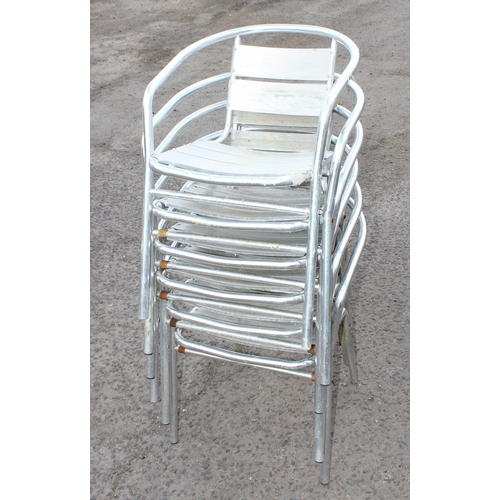 361 - A set of 6 aluminium bistro chairs