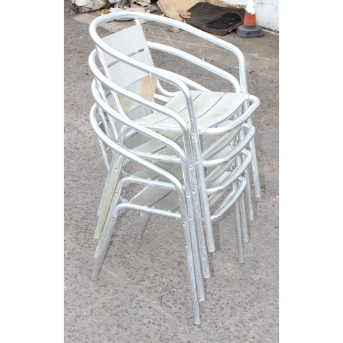 362 - A set of 4 aluminium bistro chairs