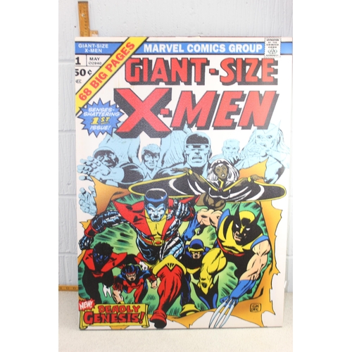 447 - Spiderman & X-Men canvas prints (2)