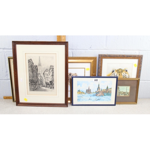 449 - Framed and mounted single limited and numbered certified lioness print signed by artist Stephen Gayf... 