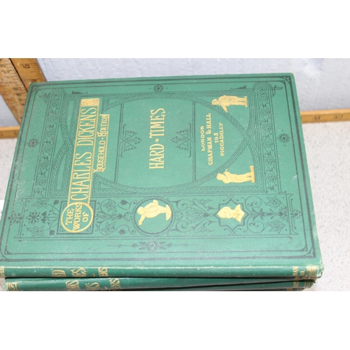 578 - 7 antique cloth bound Charles Dickens books, published by Chapman & Hall of London