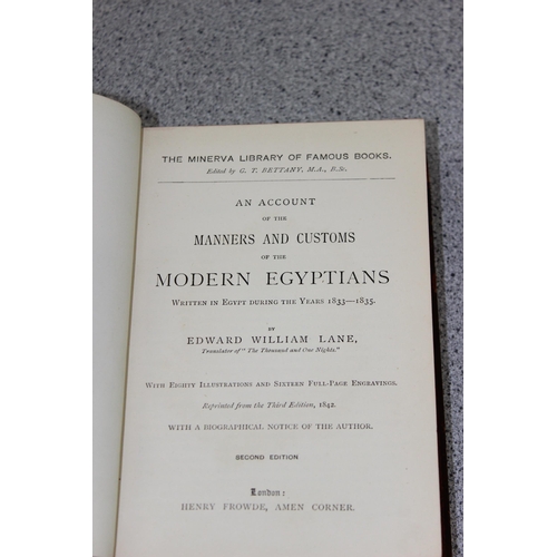 580 - Manners & Customs Of Modern Egyptians by Edward W Lane published by Henry Frowde Of Amen Corner, ful... 