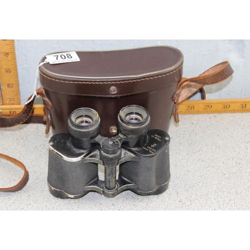 708 - Cased binoculars, made in USSR 8x30