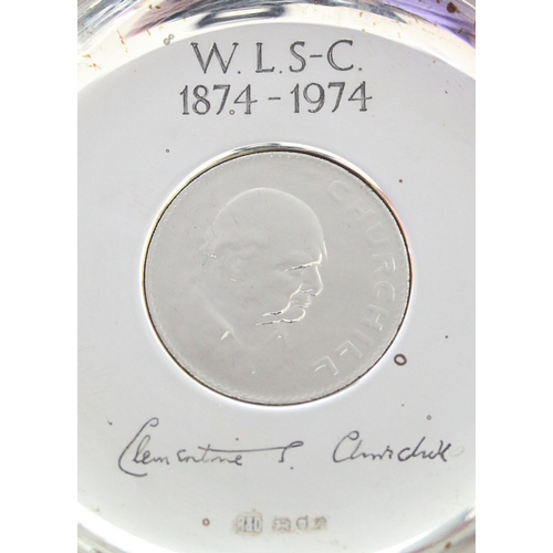 1109 - Silver limited edition Churchill crown dish with certificate to mark centenary of Sir Winston Church... 