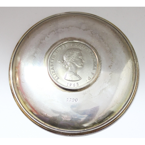 1109 - Silver limited edition Churchill crown dish with certificate to mark centenary of Sir Winston Church... 