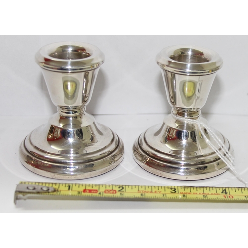 1124 - Pair of silver dwarf candlesticks, Birmingham 1973 by JP