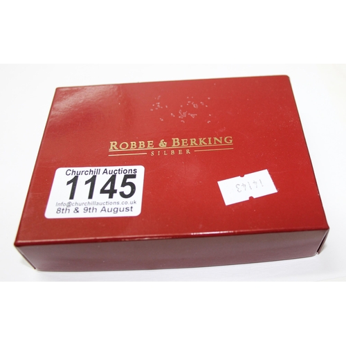 1145 - An Italian silver card case retailed by Robbe & Berking of Germany, approx 83.51g gross, with box an... 