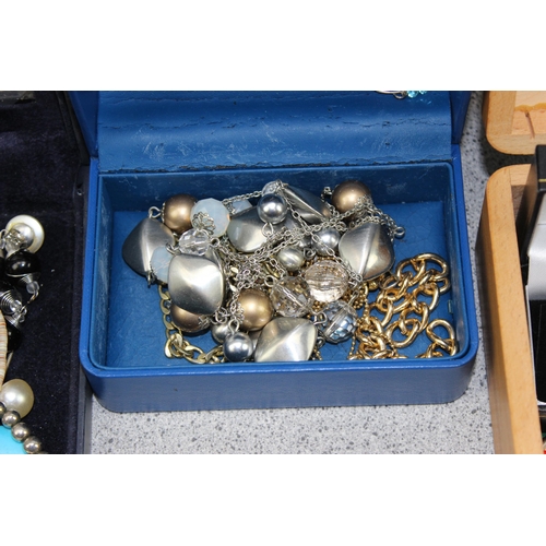 1249 - 3 boxes of mixed costume jewellery