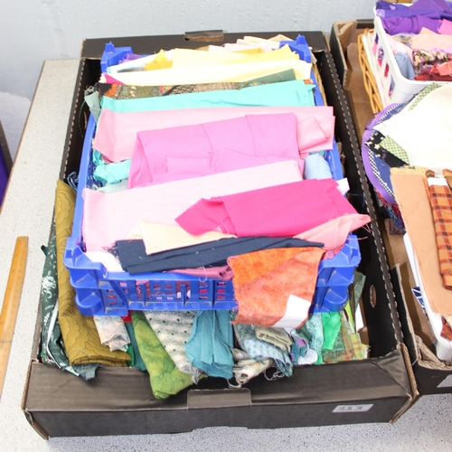 223 - 3 boxes of assorted quilting materials