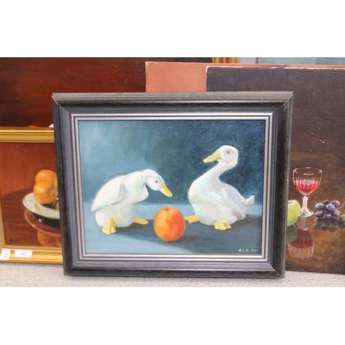 461 - B.L. Poulter (XX), qty of oil on board still life paintings, some framed (9)