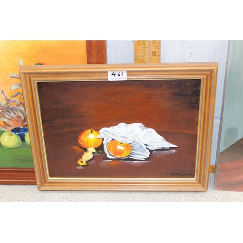 461 - B.L. Poulter (XX), qty of oil on board still life paintings, some framed (9)