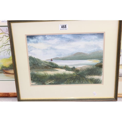 468 - B.L. Poulter (XX), 3 of watercolour artworks, all with water related scenes