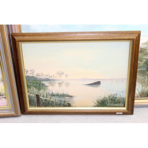 469 - B.L. Poulter (XX), 4 of oil on board artworks, all with water related scenes