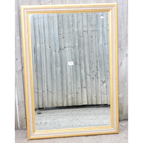 476 - Large rectangular gilt framed mirror