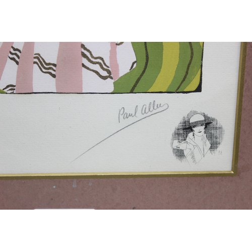 484 - Paul Allen (XX), 2 pochoir prints in the Art Deco style, Fumee & Mon Bel Ouiseau