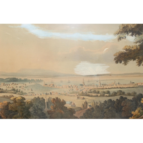 496 - A View of the City of Montreal & the River St Lawrence from the Mountain after Edward Walsh, handcol... 