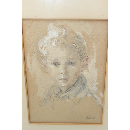 498 - 2 vintage pastel portraits, both signed, one by William Redgrave