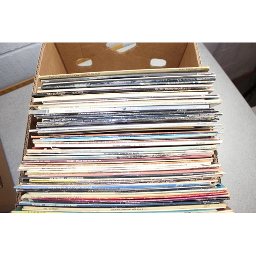 667 - Qty of assorted LP records, 2 boxes to in Elton John, Beatles, David Bowie etc etc