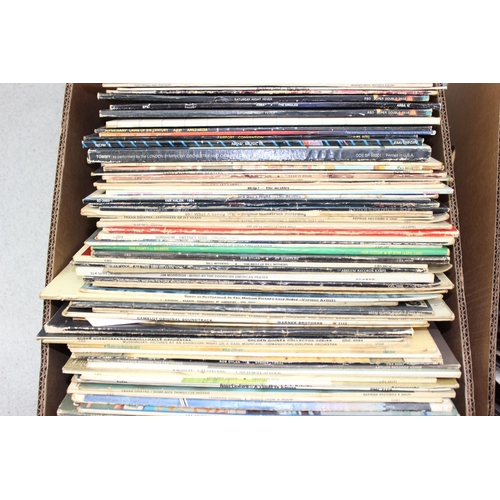 667 - Qty of assorted LP records, 2 boxes to in Elton John, Beatles, David Bowie etc etc