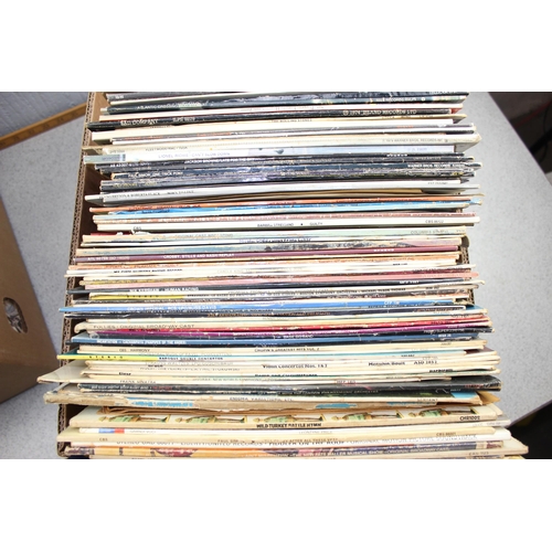 667 - Qty of assorted LP records, 2 boxes to in Elton John, Beatles, David Bowie etc etc