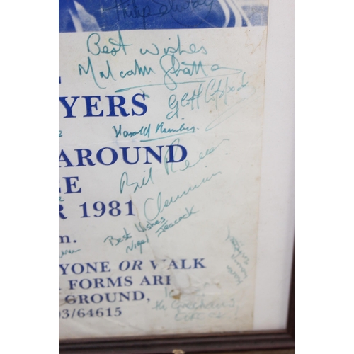 772 - Oxford United, 1981 sponsored walk poster bearing lots of signatures