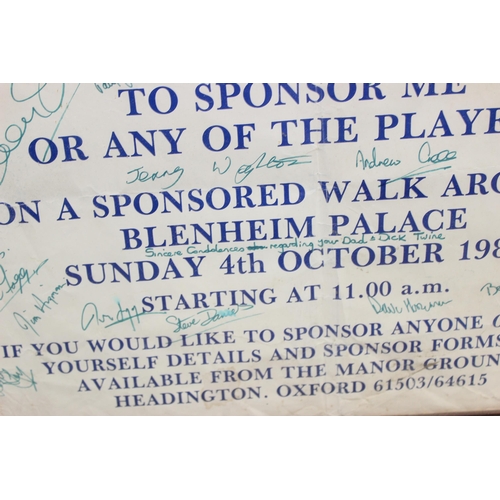 772 - Oxford United, 1981 sponsored walk poster bearing lots of signatures