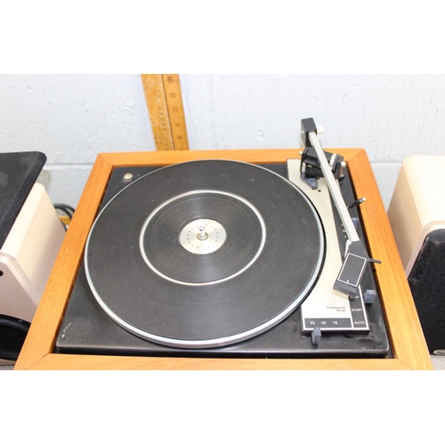 808 - Wharfedale Linton turntable, receiver and a pair of Bush speakers