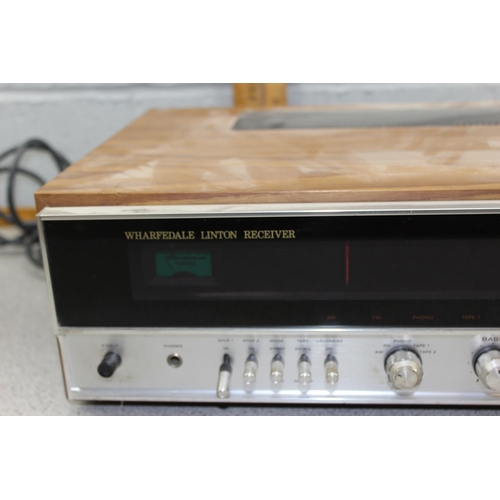 808 - Wharfedale Linton turntable, receiver and a pair of Bush speakers