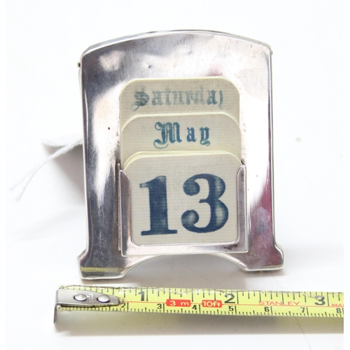 1160 - A silver mounted desk calendar, Birmingham 1926, makers mark rubbed, all date pieces present