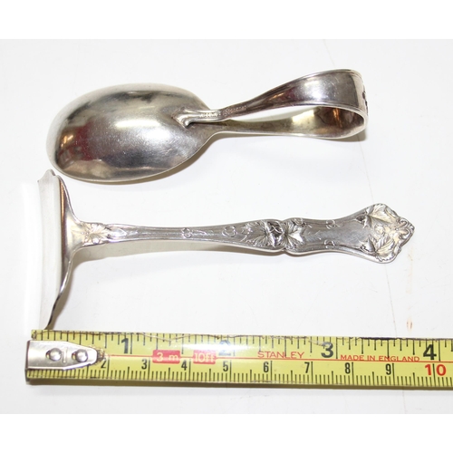 1161 - Birks Sterling silver christening spoon and pusher, approx 34.92g gross