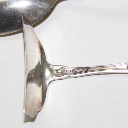 1161 - Birks Sterling silver christening spoon and pusher, approx 34.92g gross