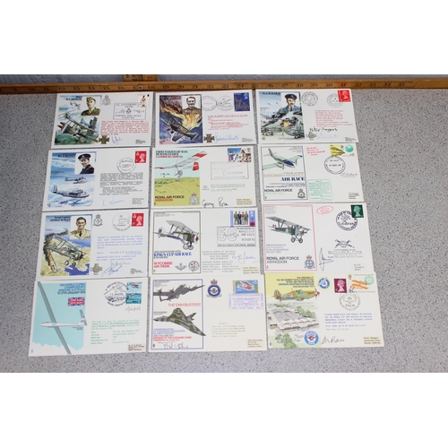 619 - Large qty of 1970's RAF related FDC stamps, all bearing signature, signed (124)