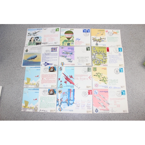 619 - Large qty of 1970's RAF related FDC stamps, all bearing signature, signed (124)