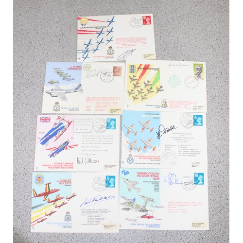 619 - Large qty of 1970's RAF related FDC stamps, all bearing signature, signed (124)