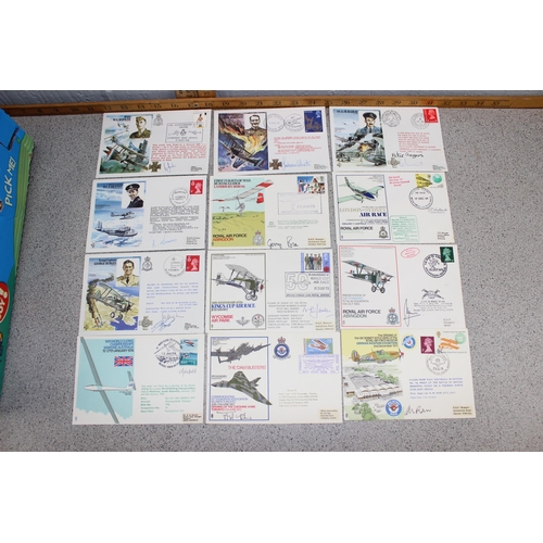 619 - Large qty of 1970's RAF related FDC stamps, all bearing signature, signed (124)