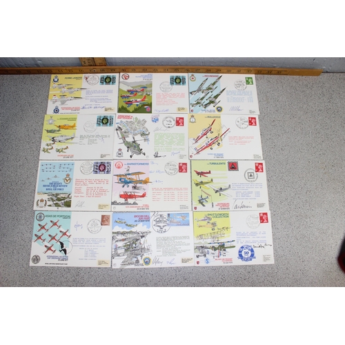 619 - Large qty of 1970's RAF related FDC stamps, all bearing signature, signed (124)