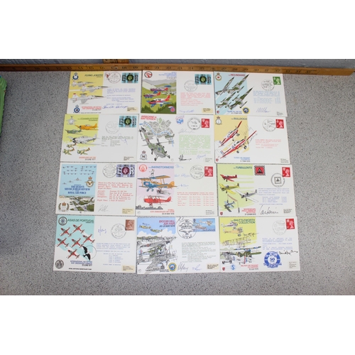 619 - Large qty of 1970's RAF related FDC stamps, all bearing signature, signed (124)