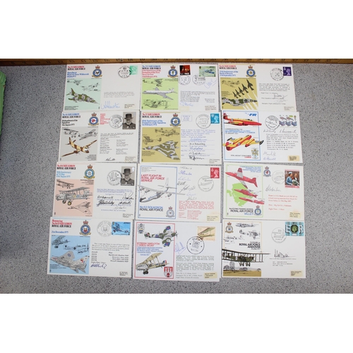 619 - Large qty of 1970's RAF related FDC stamps, all bearing signature, signed (124)