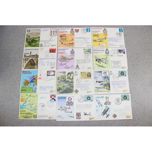 619 - Large qty of 1970's RAF related FDC stamps, all bearing signature, signed (124)