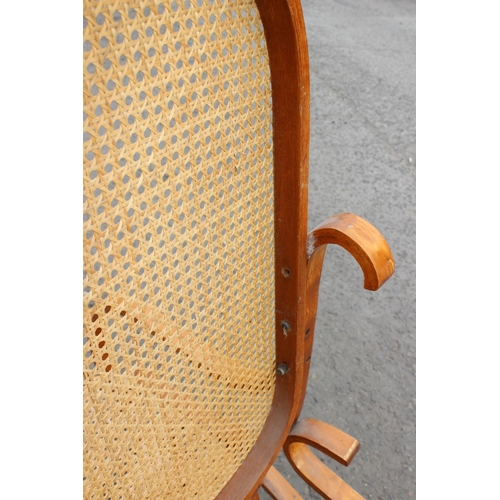 116 - Vintage Thonet style bentwood and bergere rocking chair