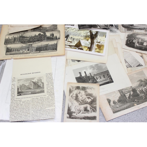 622 - Qty of mixed ephemera, mainly 18th and 19th century prints to inc some Oxford related