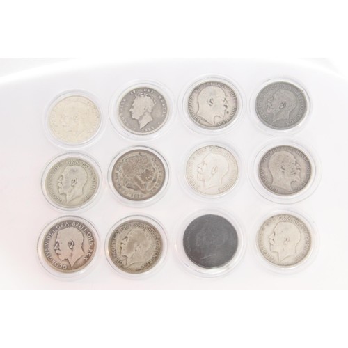 1356 - 12 assorted 19th & 20th century silver shilling coins to inc Edward VII, George V, George IV and Geo... 