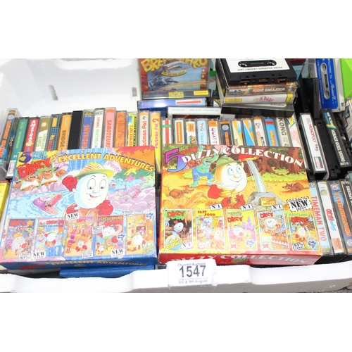 1547 - A large qty of vintage computer games cassettes, mainly Spectrum & Amstrad etc