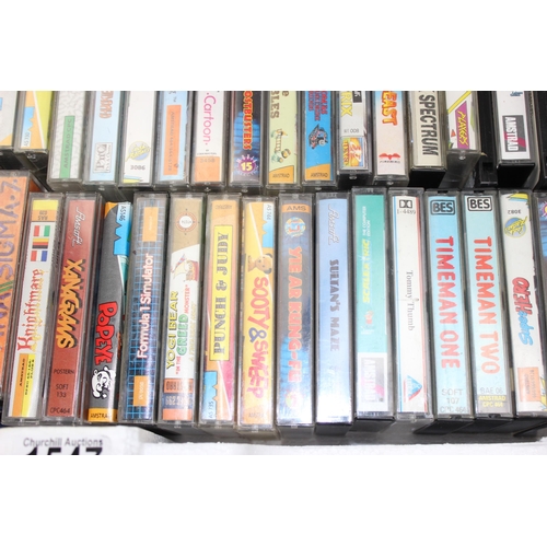 1547 - A large qty of vintage computer games cassettes, mainly Spectrum & Amstrad etc