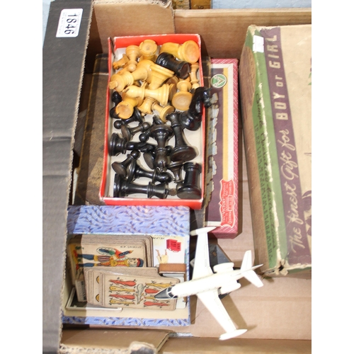 1846 - Box of assorted misc items, vintage toys, Scandinavian glass etc etc