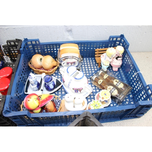 1850 - 3 crates of assorted mixed novelty cruet sets