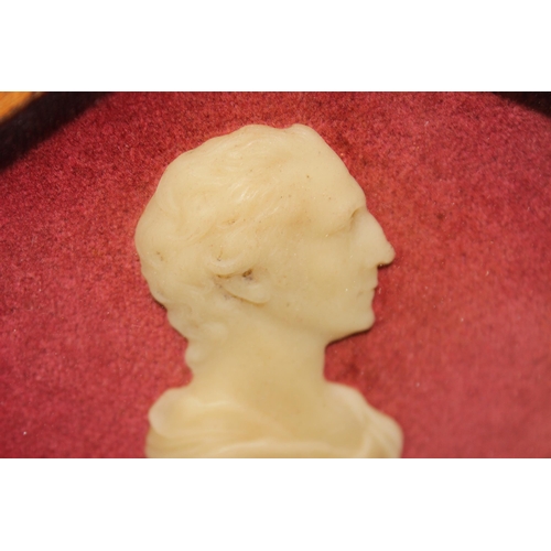 523 - A late 18th or early 19th century wax portrait relief bust of Robert Adam, inscribed 'ROBERT ADAM, A... 