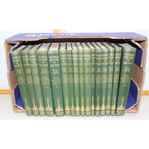 597 - Pictorial history of the War (WW2), 16 volumes, cloth bound