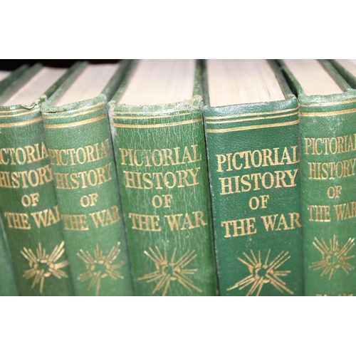 597 - Pictorial history of the War (WW2), 16 volumes, cloth bound